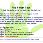 Finding a Just Right Test and Five Finger Test